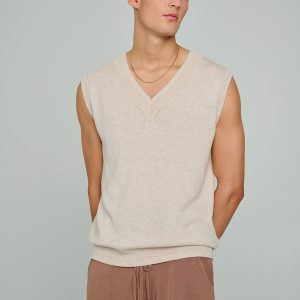 Oatmeal Recycled Sleeveless Top - FINAL SALE
