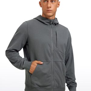 Cotton Terry Zip-up Jackets with Pockets