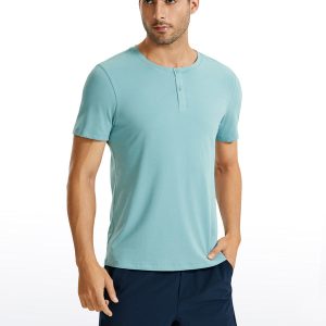 Pima Cotton Henley Short Sleeves