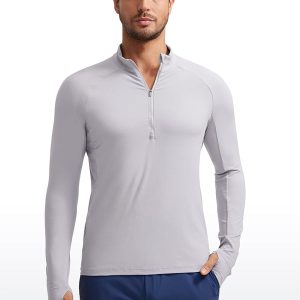 Brushed Half Zip Long Sleeve with Thumbhole