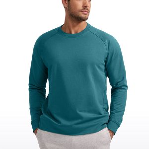 French Terry Pullover Sweatshirts with Zip Pockets